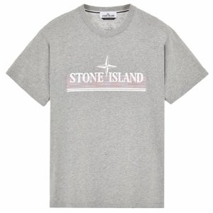 [스톤아일랜드] 22SS 76152NS92 V0M64 로고 자수 프린팅 라운드 반팔 티셔츠 그레이 남성 티셔츠 / TTA,STONE ISLAND