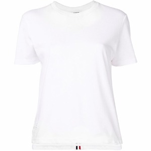[톰브라운] FJS013A 00050 100 클래식 피크 릴렉스 핏 쇼츠 슬리브 화이트 여성 티셔츠 / TJ,THOM BROWNE