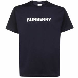 [버버리] 8058305 시그니처 로고 프린팅 라운드 반팔티셔츠 다크차콜블루 남성 티셔츠 / TJ,BURBERRY
