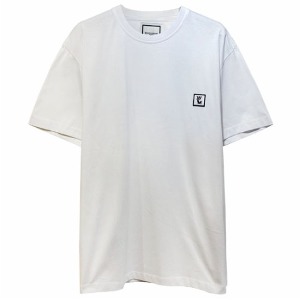 [우영미] W223TS07701W 블랙 백로고 코튼 라운드 반팔티셔츠 화이트 남성 티셔츠 / TEO,WOOYOUNGMI