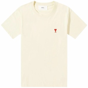 [아미] UTS001.724 709 스몰 하트 로고 패치 라운드 반팔티셔츠 바닐라 공용 티셔츠 / TLS,AMI