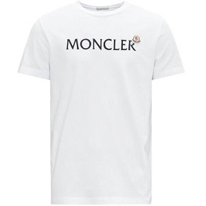 [몽클레어] 8C00047 8390T 001 로고 패치 라운드 반팔티셔츠 화이트 남성 티셔츠 / TLS,MONCLER