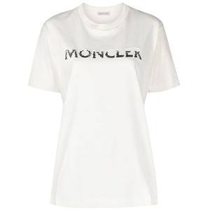 [몽클레어] 8C00028 829HP 034 스팽글로고 라운드 반팔티셔츠 아이보리 여성 티셔츠 / TJ,MONCLER