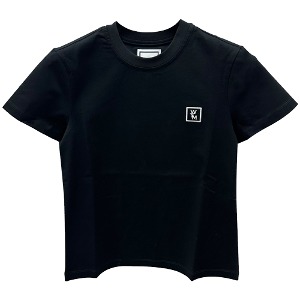 [우영미] M241TS07708B 코튼 백로고 티셔츠 블랙 여성 티셔츠 / TJ,WOOYOUNGMI